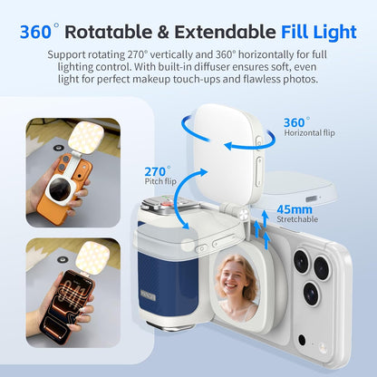 Accesorio para filmar | UGC | Compatible con iOS17 e iOS18 | Agarre magnético con control remoto | Color Azul