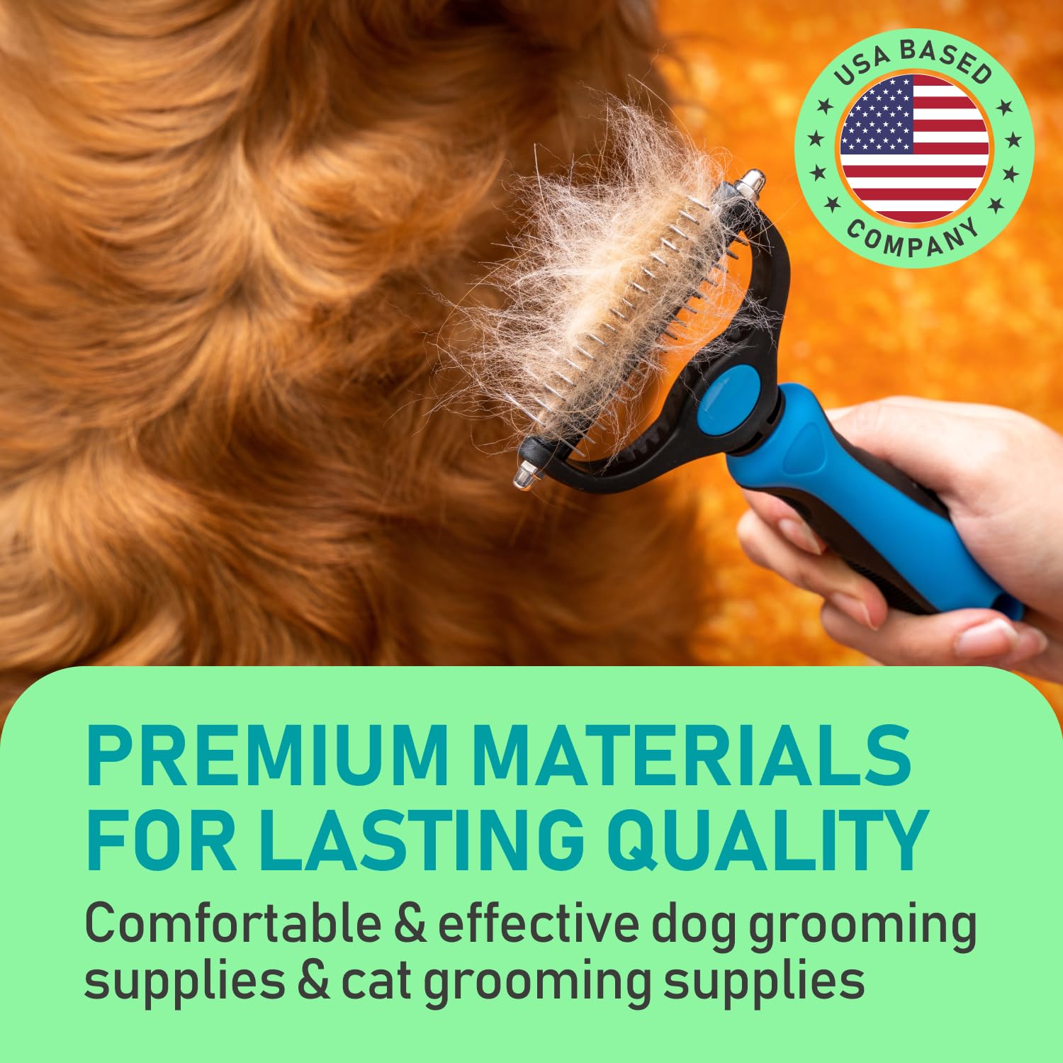 Maxpower Planet Rastrillo de Aseo para Mascotas | Herramienta 2 en 1 Deslanado & Desenredado | Cepillo Profesional para Perros y Gatos de Pelo Largo y Doble Capa – Reduce la Muda hasta un 95%