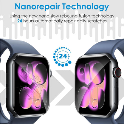 Paquete de 8 protectores de pantalla para Apple Watch | Series 11/10 de 1.654 pulgadas (1.654 in) | TPU suave | No es de vidrio | Sin burbujas | Protección contra rayas y golpes