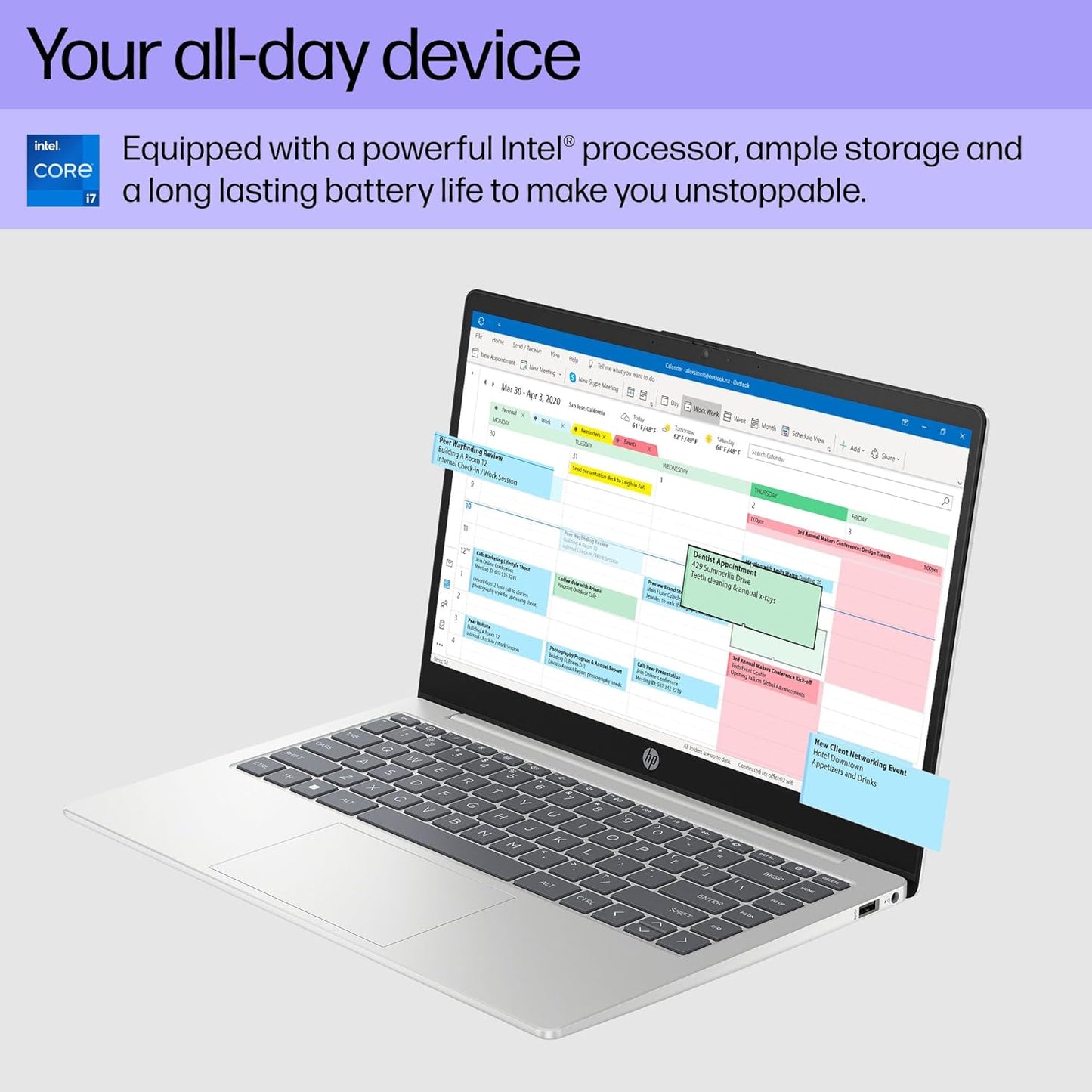 Laptop HP de 14 pulgadas | Pantalla FHD | Intel Core i7 | 16 GB de RAM + SSD de 512 GB