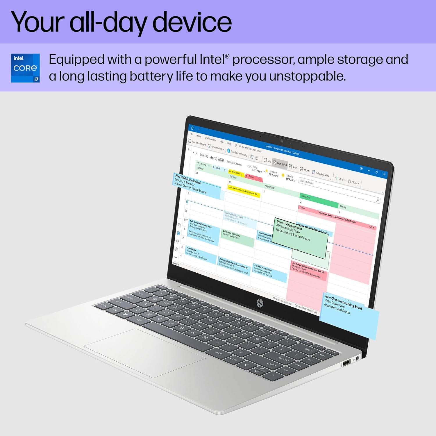 Laptop HP de 14 pulgadas | Pantalla FHD | Intel Core i7 | 16 GB de RAM + SSD de 512 GB