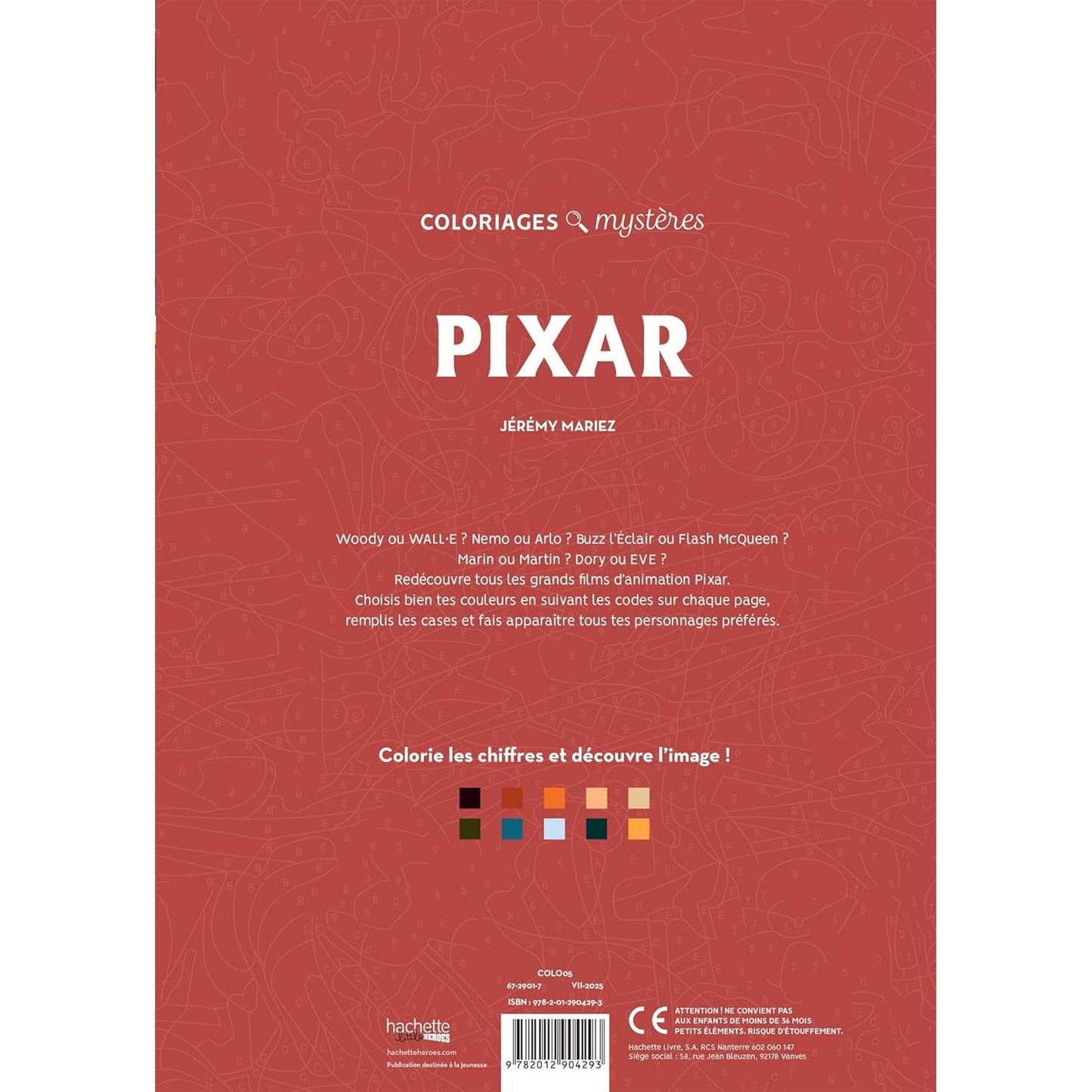Libro para colorear | Pixar | 100 Diseños para pintar | Idioma: Francés