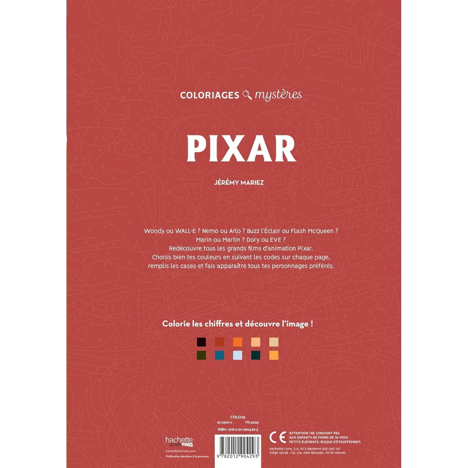 Libro para colorear | Pixar | 100 Diseños para pintar | Idioma: Francés