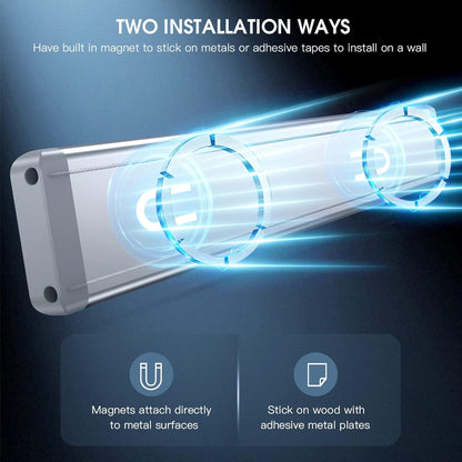 Luz LED Bajo Mueble 10” Pack x2 Recargable con Sensor de Movimiento, 5 Niveles de Brillo, Magnética Inalámbrica para Cocina, Closet, Escaleras y Pasillo