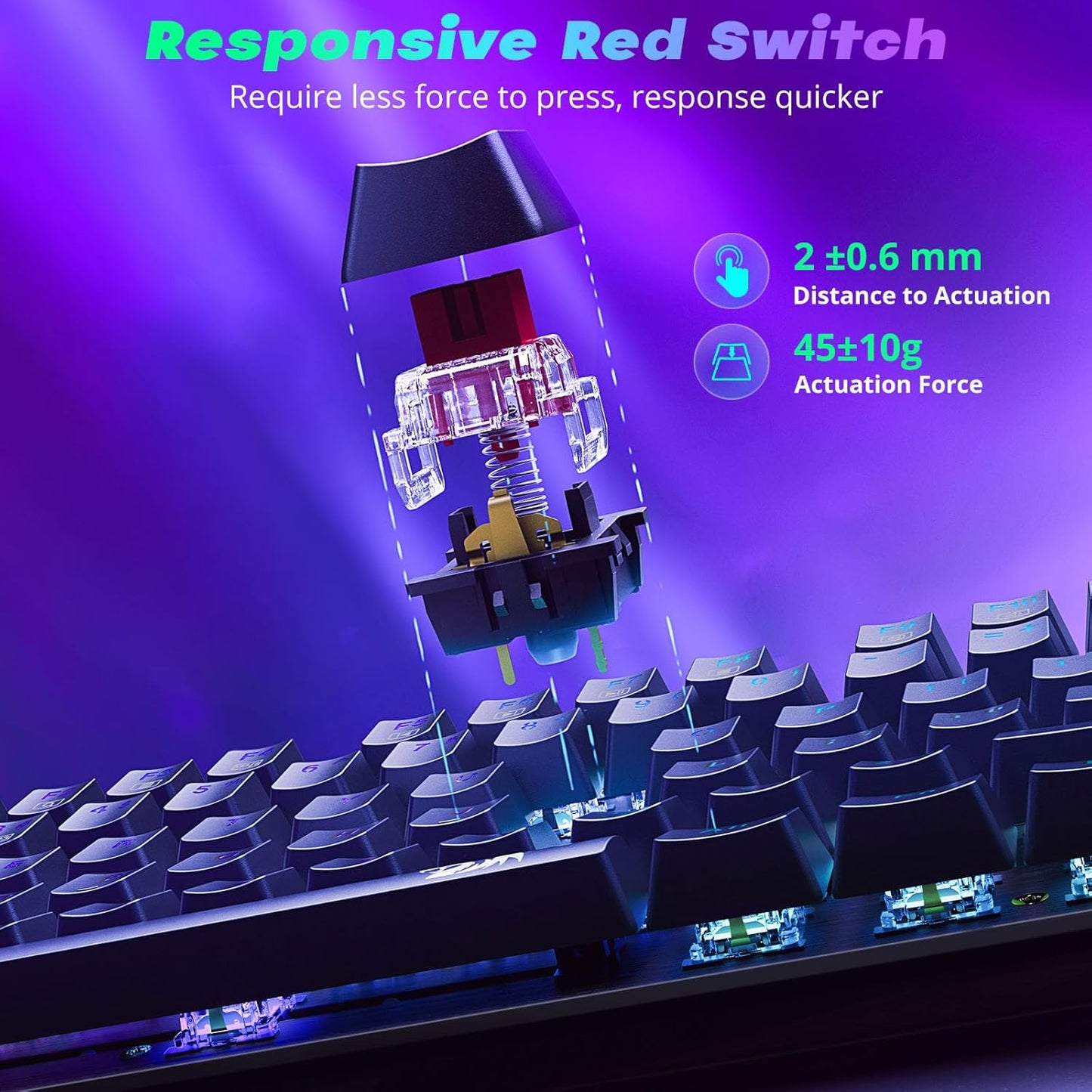 Redragon K671 Teclado Mecánico Gamer con Cable – Retroiluminado, Switches Rojos Hot-Swappable, Anti-Ghosting, Macros, PBT Keycaps