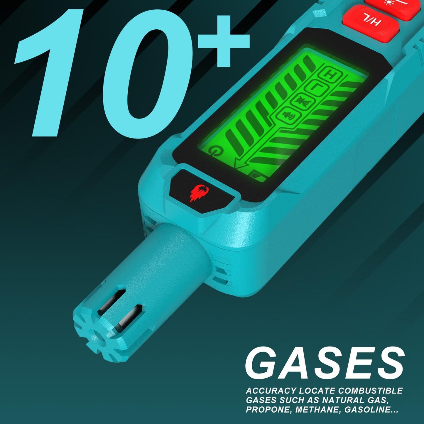 Detector de Fugas de Gas Natural Kiprim GD01A Portátil, Alarma Visual y Sonora, Sensibilidad Alta/Baja, Incluye Pilas – Para Propano, Metano y Gases Combustibles