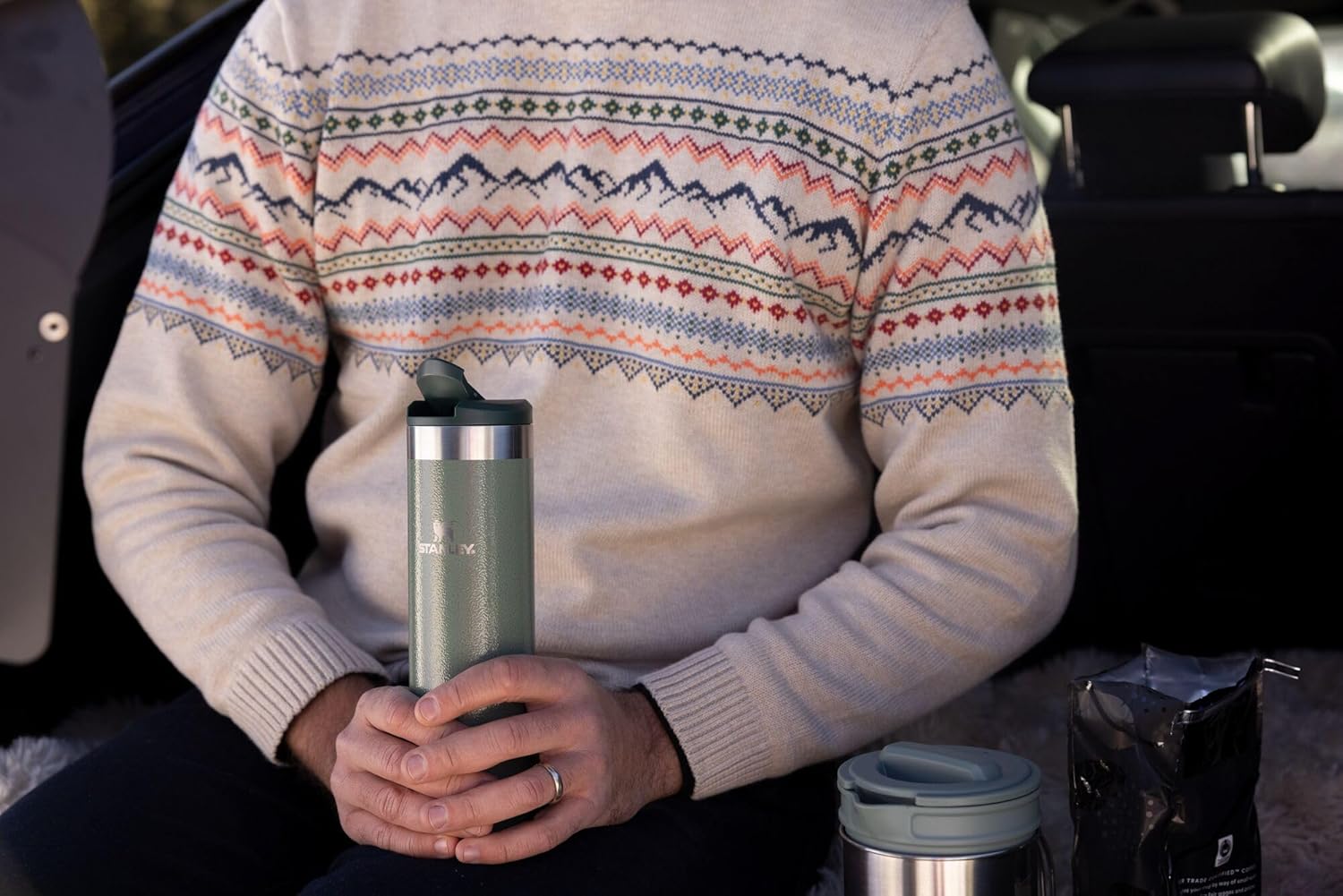Aerolight Transit Bottle 16 Oz | Locking Drink through Lid | Leak Resistant Water Bottle or Coffee Travel Mug | Lightweight Insulated Stainless Steel | Bpa-Free | Black