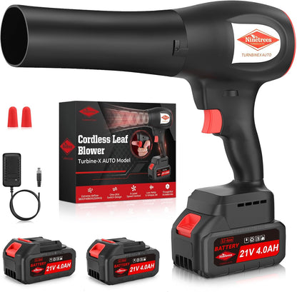 Soplador de hojas inalámbrico de mano | 2 baterías de 4000 mAh | 6 velocidades