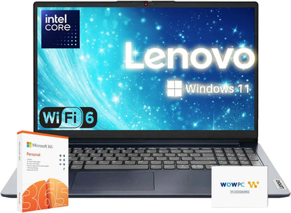 Premium Series Ideapad Laptop | Latest Model | 12GB RAM | 256GB SSD | 1 Year Office 365 W/ 1TB Cloud Storage | Intel Core | 15.6" | Numeric Keypad | Wifi 6 | Win 11 | W/Wowpc Recovery USB