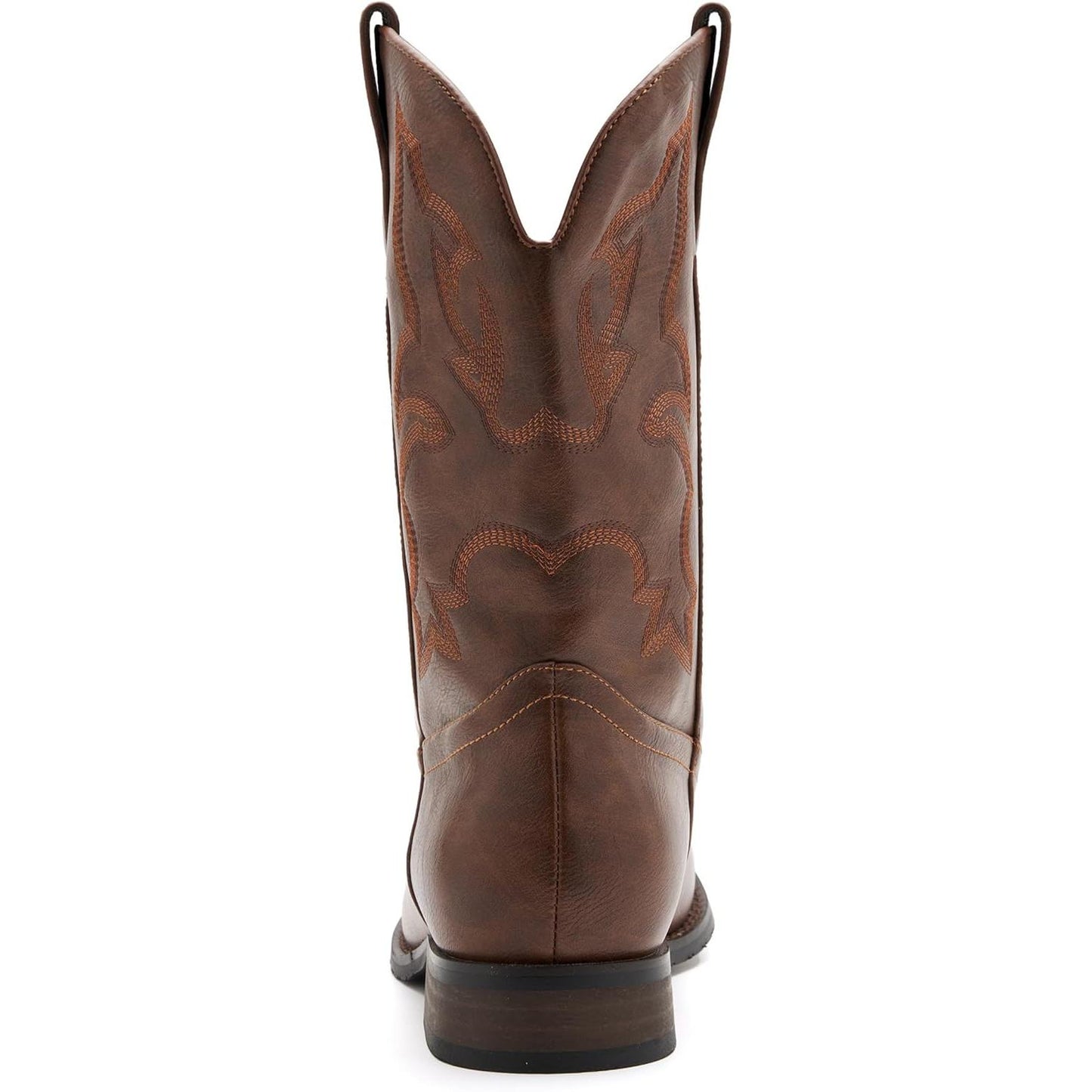 Botas vaqueras clásicas bordadas para hombre | Botas occidentales antideslizantes con punta cuadrada y tacón grueso