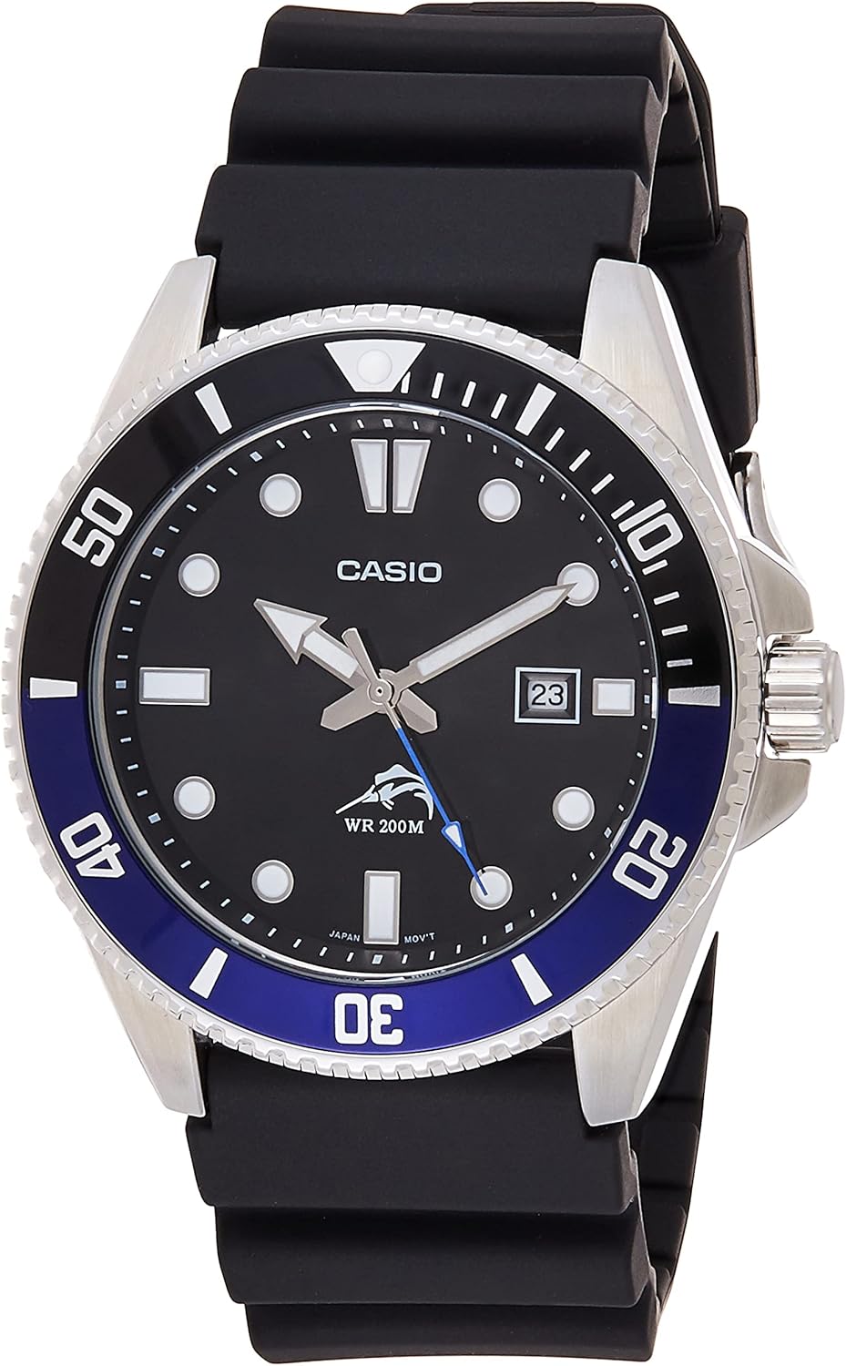 MDV106 Series | Unisex Analog Watch | 200M WR | Stainless Steel Case | Resin Band | 2 Hand Analog (HR, Min, SEC) | Date Display | Screw down Crown/Screw down Caseback | 3 Year Battery