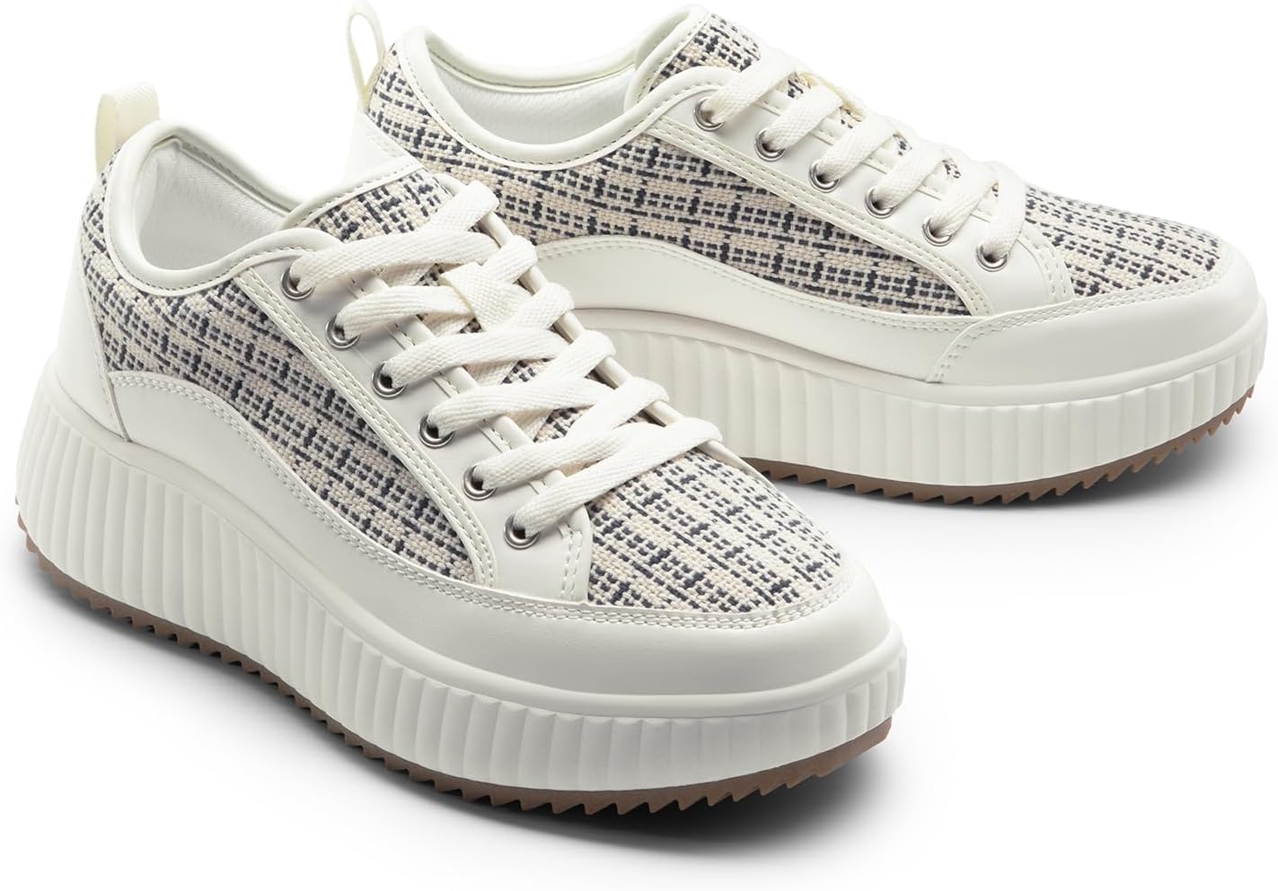 DREAM PAIRS Women Platform Chunky Lightweight Comfortable Casual Lace-Up Sky Walking Fashion Sneakers