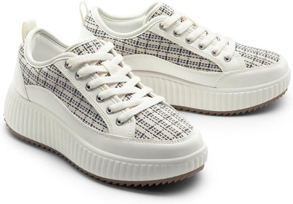 DREAM PAIRS Women Platform Chunky Lightweight Comfortable Casual Lace-Up Sky Walking Fashion Sneakers