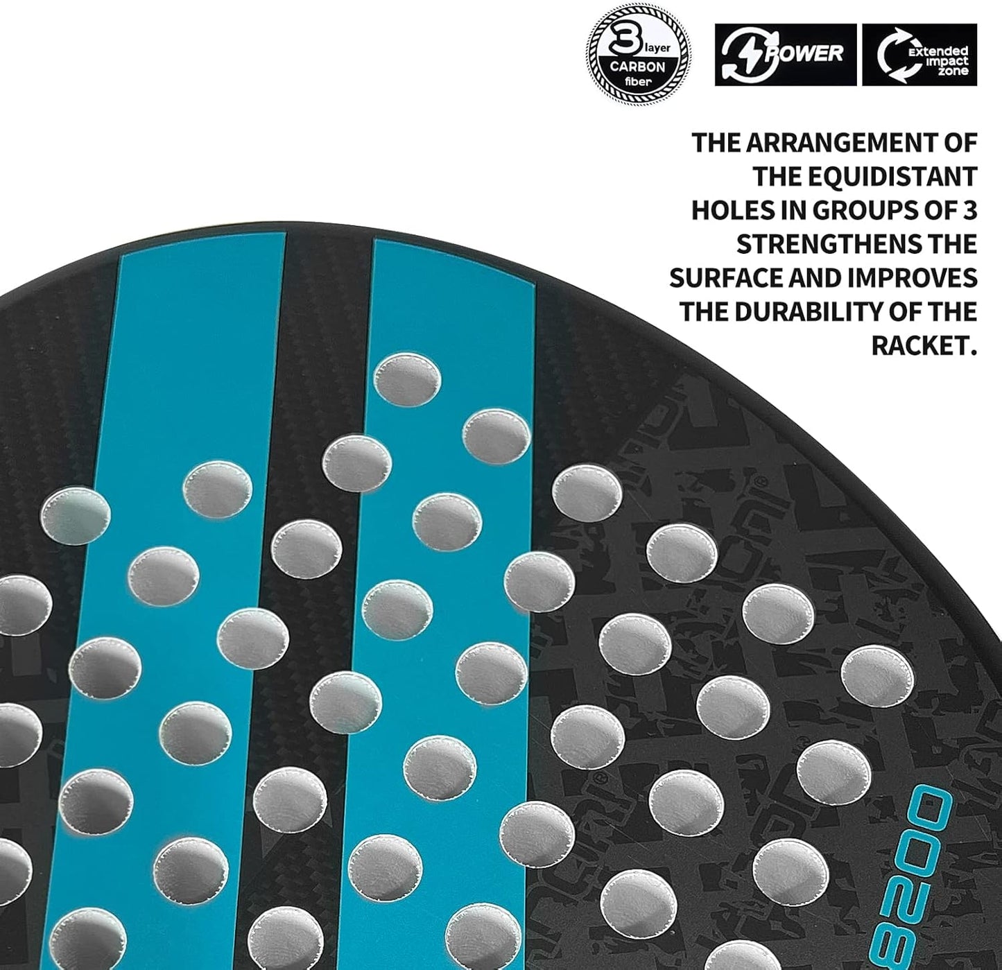 Paleta de pádel | Superficie de Fibra de Carbono con núcleo de espuma | EVA Memory Flex