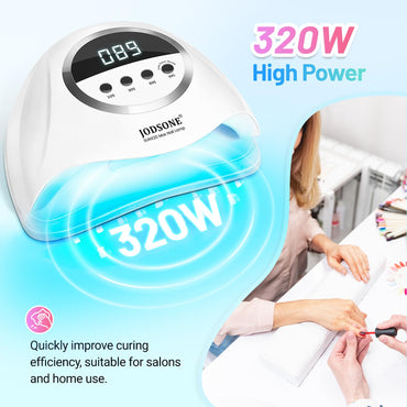 Lámpara de uñas LED UV | 320 W | 72 luces | Sensor automático | 4 temporizadores
