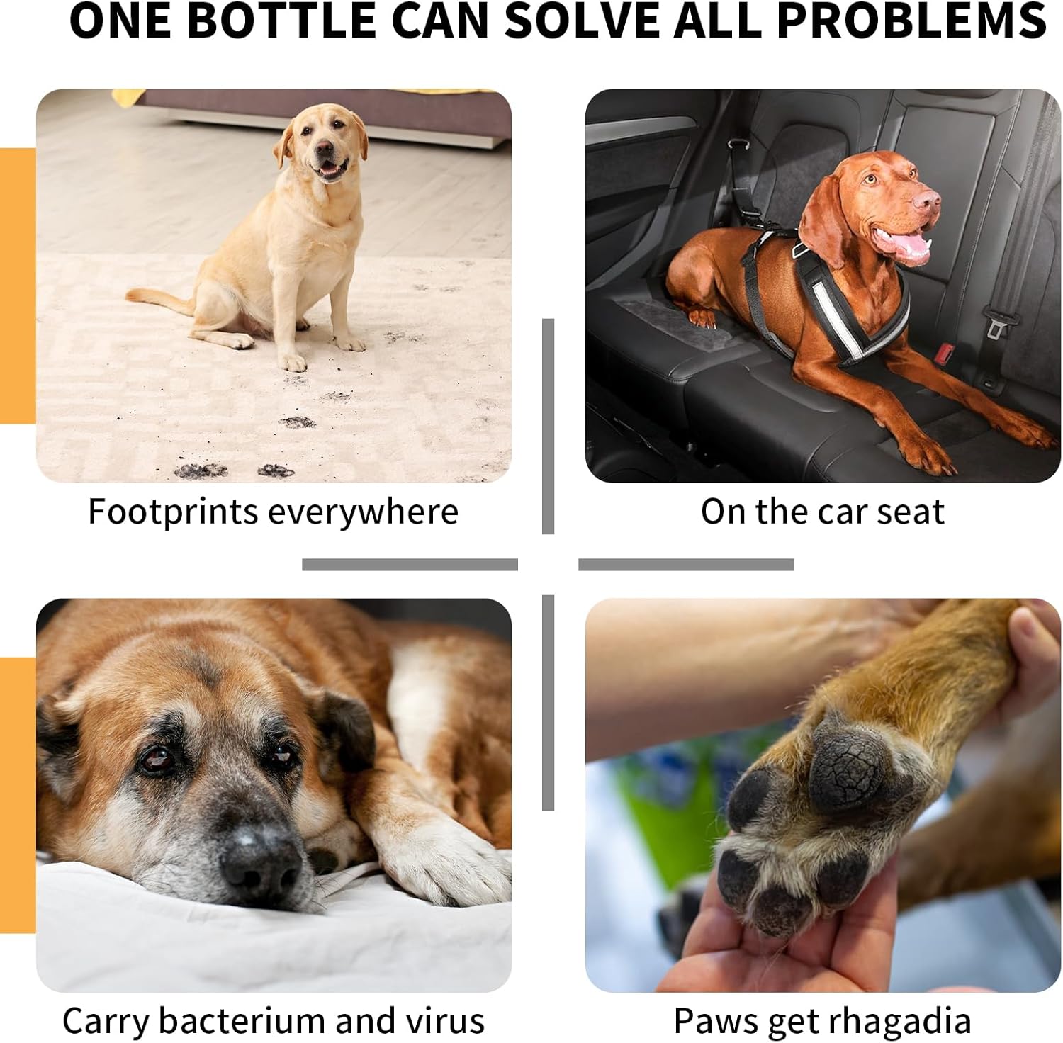 Limpiador de Patas para Perros y Gatos | Espuma Sin Enjuague con Cepillo de Silicona Integrado | 150 ml