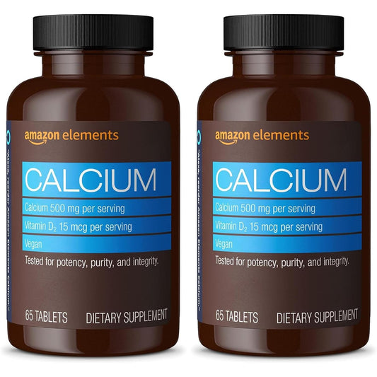 Pack x 2 | Calcio de 500 mg con vitamina D | 65 comprimidos