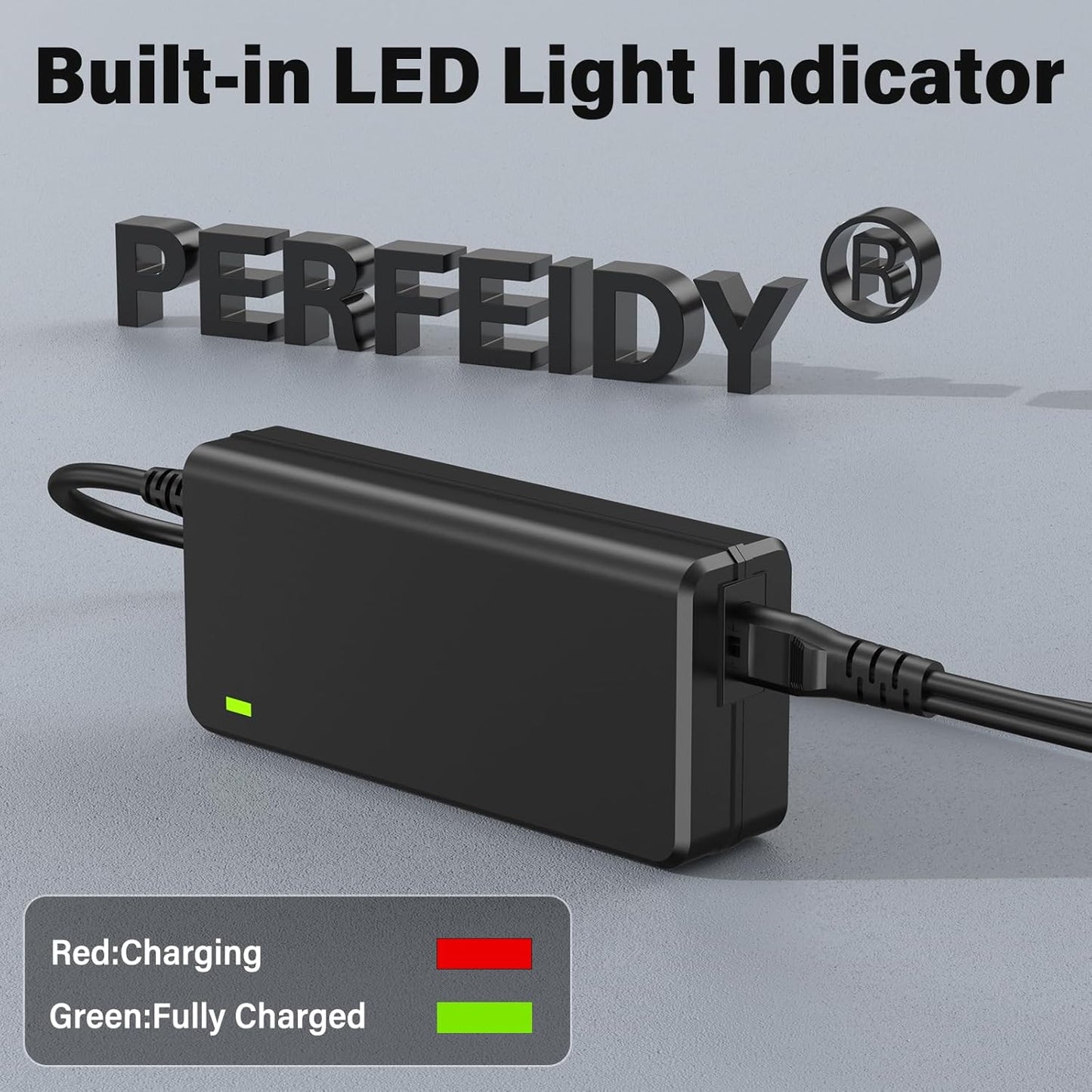 Cargador de cable de alimentación de 42V 1.7A 1.5A 1A 0.5A DC en adaptador de 42V | 10 tomas intercambiables | Fuente de alimentación 42V | 1700 mA 1600 mA 1500 mA