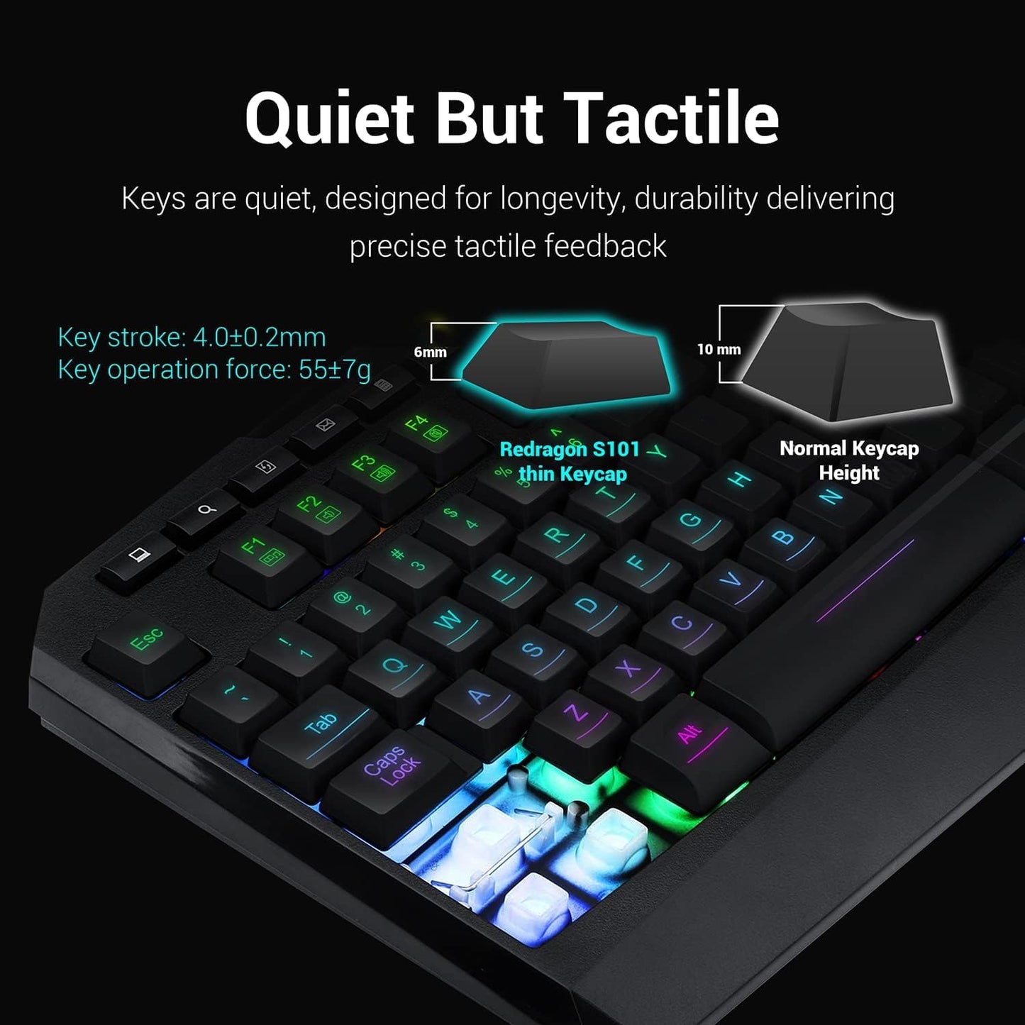 Redragon S101 Gaming Keyboard & Mouse Combo + H888W Wireless Gaming Headset