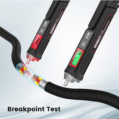 KAIWEETS Probador de Voltaje Sin Contacto con Pantalla LCD, Rango Dual 12V-1000V / 70V-1000V, Detector de Cable Vivo/Neutro, Indicador de Intensidad, Linterna y Buscador de Cortes – CAT III 1000V / CAT IV 600V
