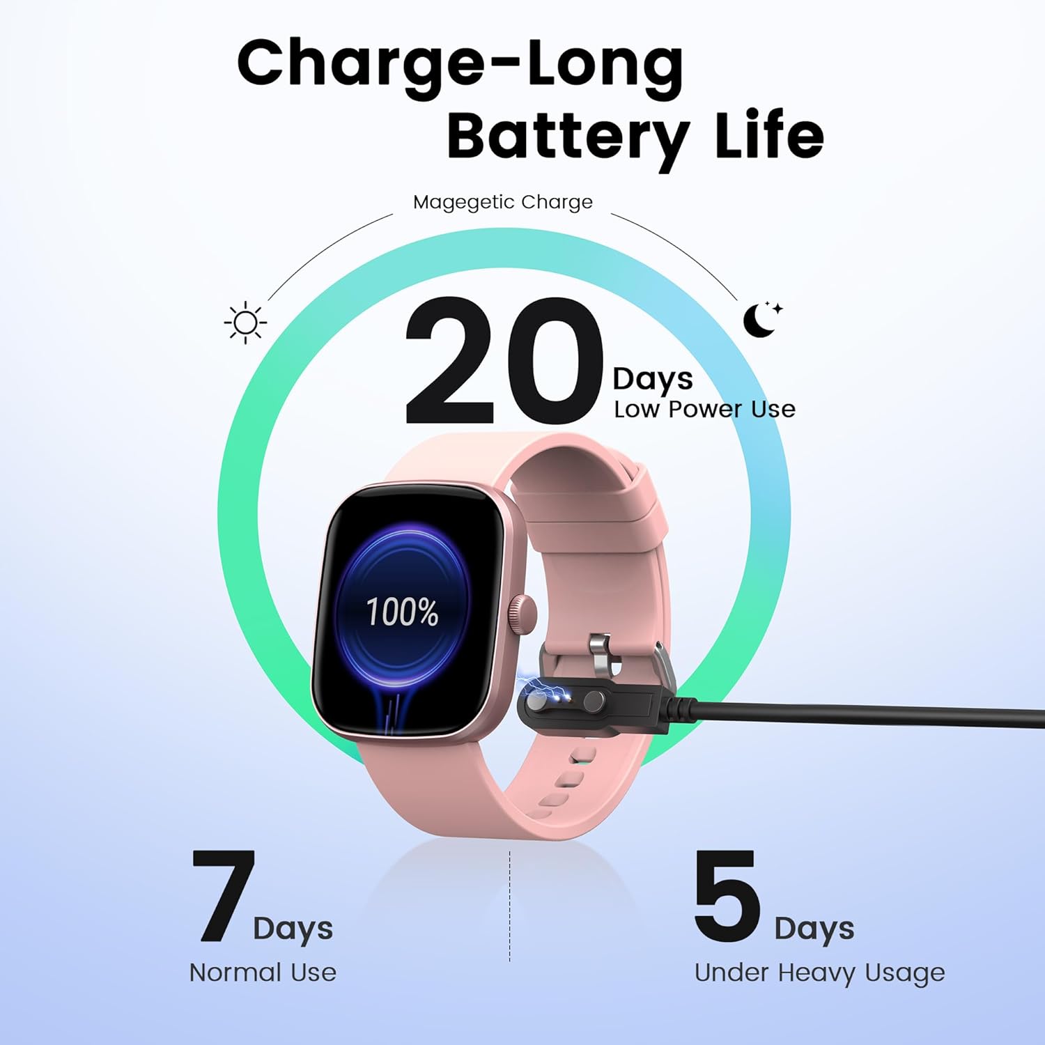 Smartwatch con respuesta de llamada | Reloj inteligente 1.96 pulgadas unisex | Actividad física con monitor de frecuencia cardíaca y sueño | Reloj deportivo | Impermeable | Color: Rosa