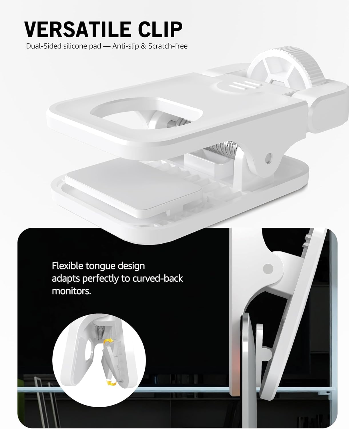 Luz de teléfono suave de 3 colores con clip | Luz de anillo portátil Recargable para iPhone computadora, celulares