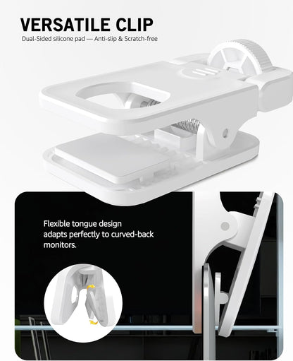 Luz de teléfono suave de 3 colores con clip | Luz de anillo portátil Recargable para iPhone computadora, celulares