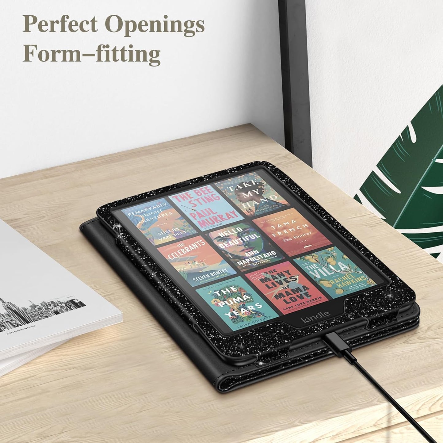Funda para Kindle con función atril | Glitter Negro
