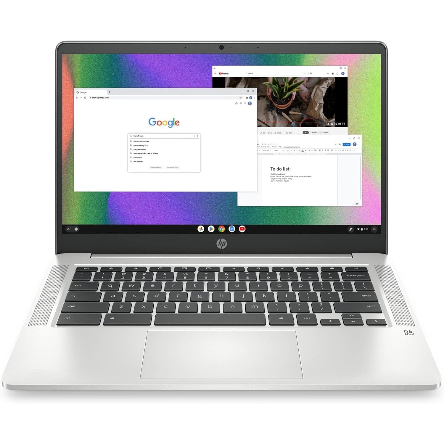 Laptop Chromebook 14 | Intel Celeron N4120 | 4 GB de RAM | 64 GB eMMC | Pantalla HD de 14 pulgadas | Chrome OS | Gráficos 4K