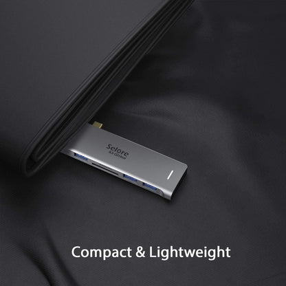 Adaptador USB C para MacBook Pro/Air M1 M2 M3 2021 2020 2019 13" 15" 16", 6 en 1 USB-C Hub MacBook Pro Accesorios con 3 puertos USB 3.0, lector de tarjetas USB C a SD/TF y puerto Thunderbolt 3 PD de