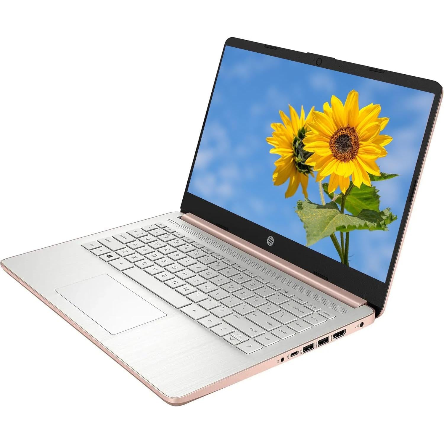 Laptop HD de 14 pulgadas con tecnología IA | Microsoft Office y almacenamiento en la nube de 1 TB incluido durante 1 año | 16 GB de RAM | SSD de 128 GB y SSD portátil de 128 GB | CPU Intel de 4