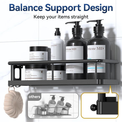 Organizador de ducha adhesivo | Estantes de ducha inoxidables para ducha interior | Gran capacidad y almacenamiento | Con ganchos extraíbles