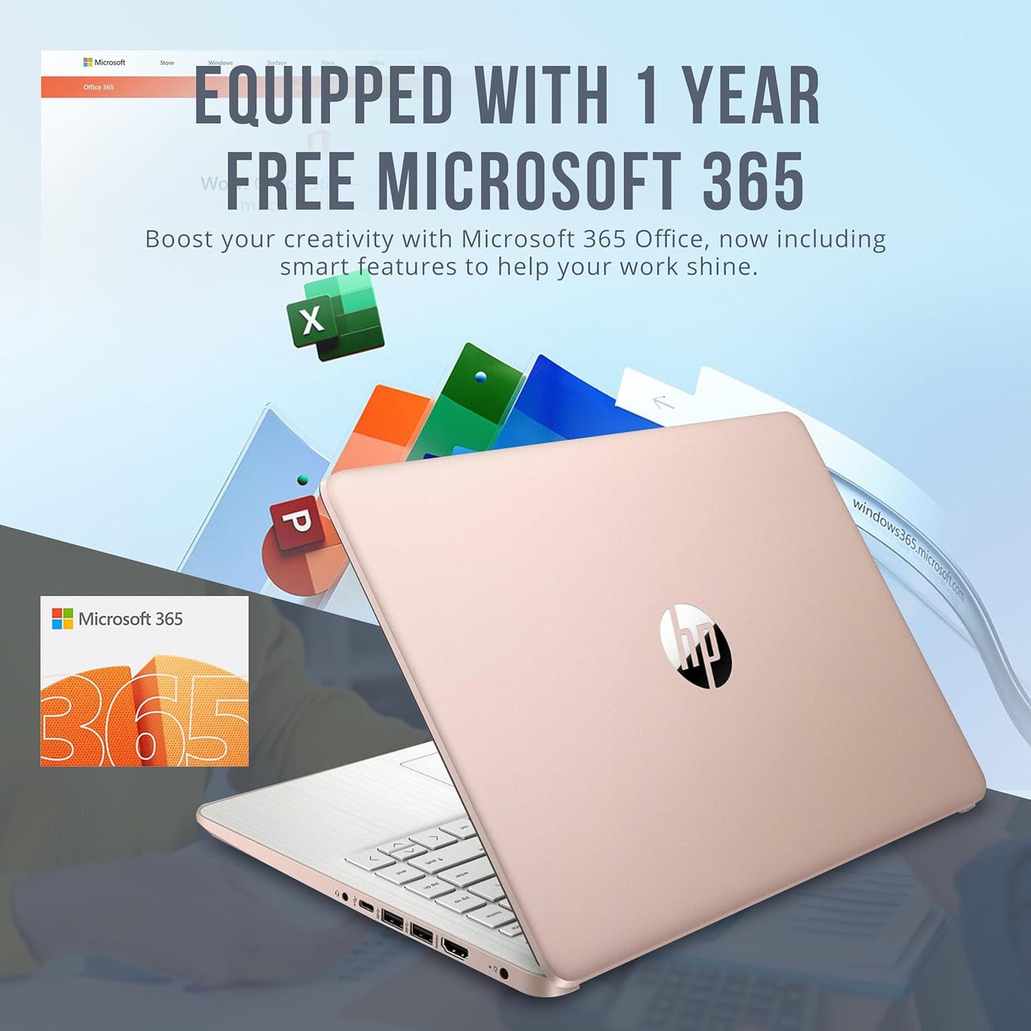 Laptop Rosa BrightView HD de 14 pulgadas | Intel Celeron N4120 | 16 GB de RAM | 416 GB de almacenamiento 