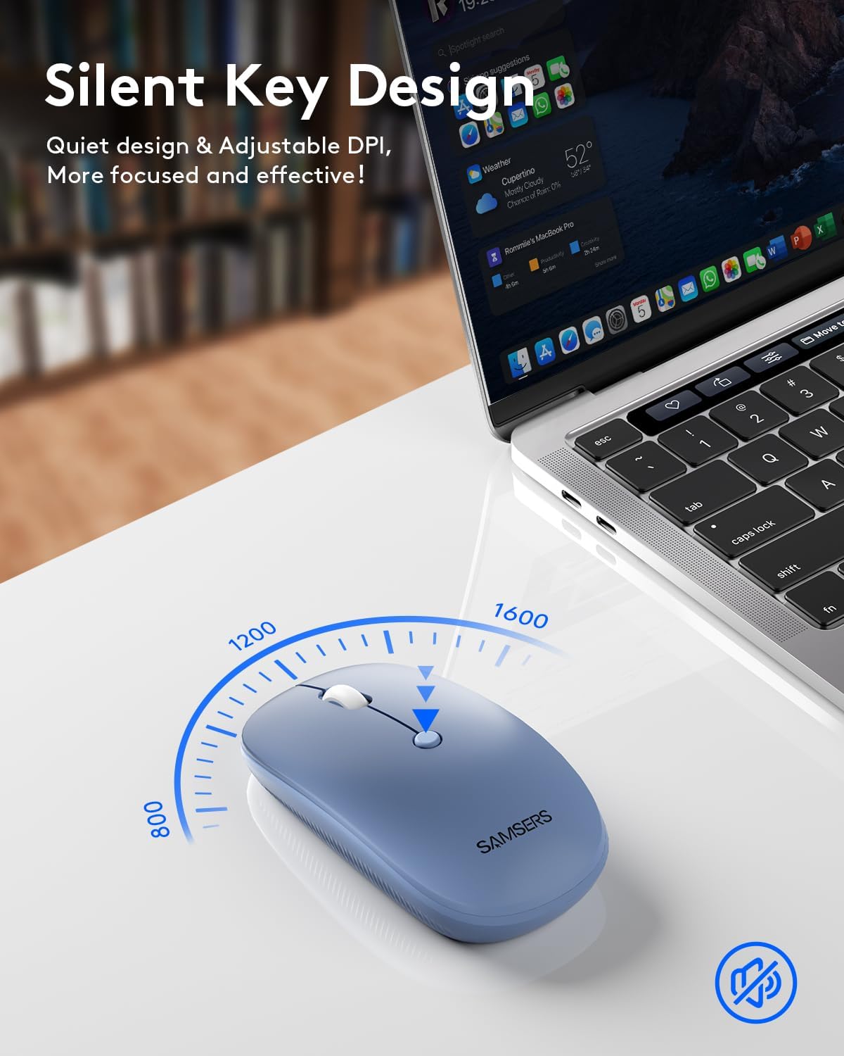 Teclado y mouse plegables | Bluetooth | Portátil para viaje | Mouse inalámbrico recargable USB-C | Para iOS, Android, Windows | Color: Azul