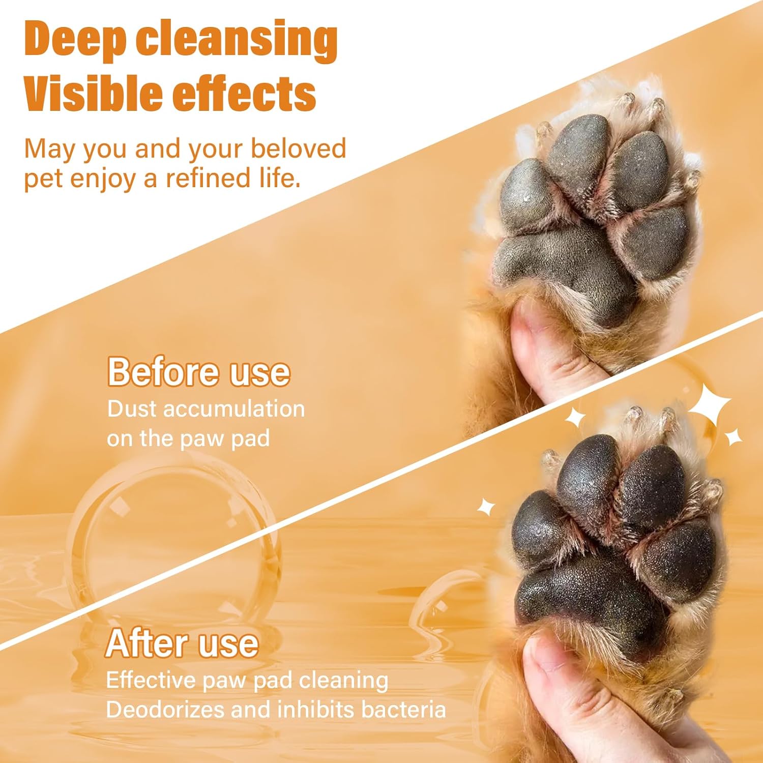 Limpiador de Patas para Perros y Gatos | Espuma Sin Enjuague con Cepillo de Silicona Integrado | 150 ml