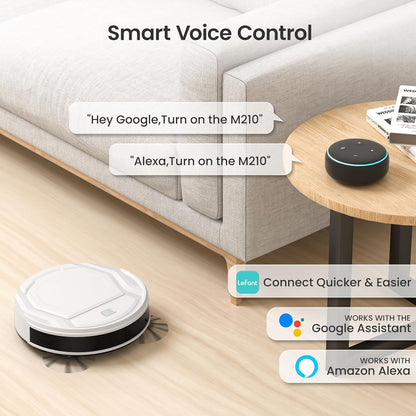Lefant M210 Robot Vacuum Cleaner | 2000Pa Succión Potente, 120 Min Autonomía, Wi-Fi/App/Alexa, Ultra Delgado, Bajo Ruido, Auto Recarga, Ideal para Pelo de Mascotas y Pisos Duros