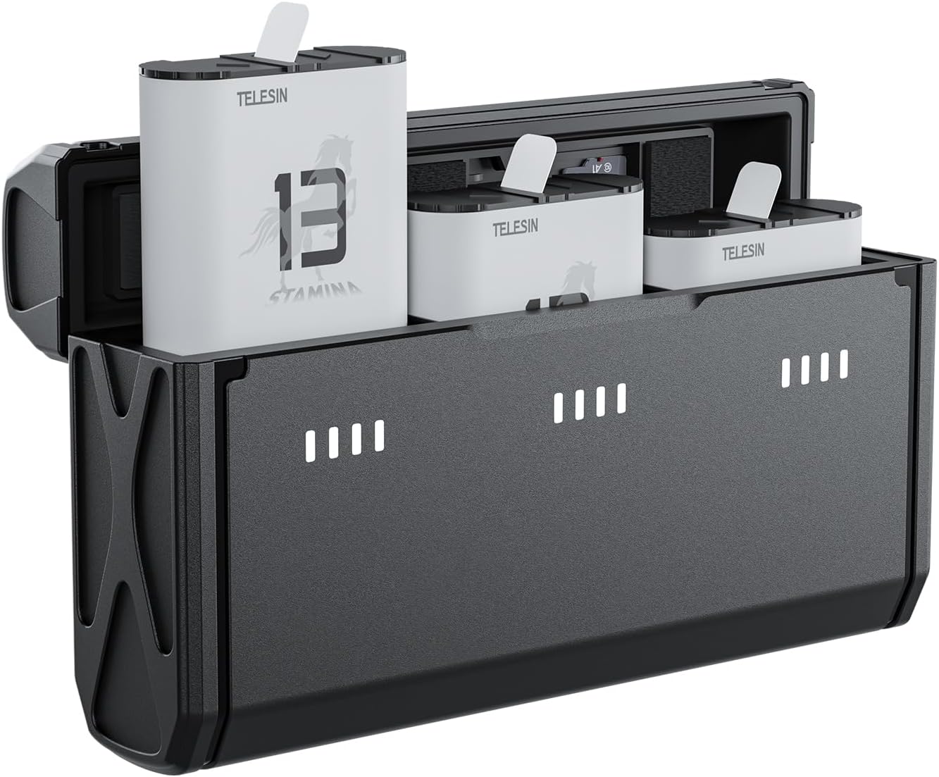 Kit Cargador TELESIN 2-Pack Enduro para GoPro Hero 13 – Baterías Resistentes al Frío con Estuche de Carga Rápida