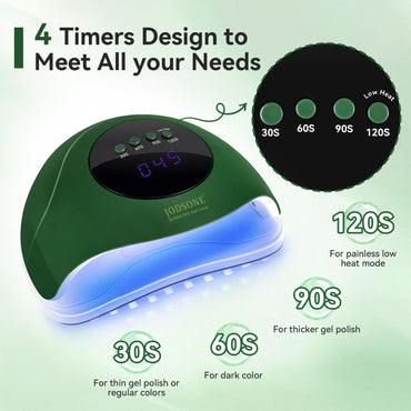 Lámpara de uñas UV LED | Color Verde | Sensor automático  | 4 temporizadores | Uso de salón en casa
