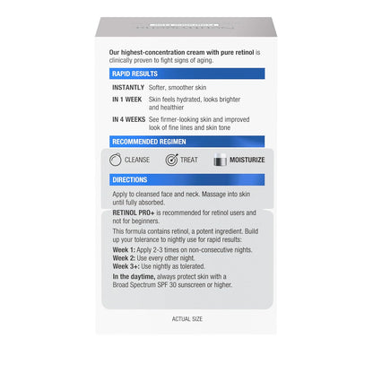 Neutrogena Retinol Pro+ Crema hidratante de noche antiarrugas, reparación rápida de arrugas, crema antienvejecimiento para cara y cuello, formulada sin fragancia, parabenos, tintes y ftalatos,