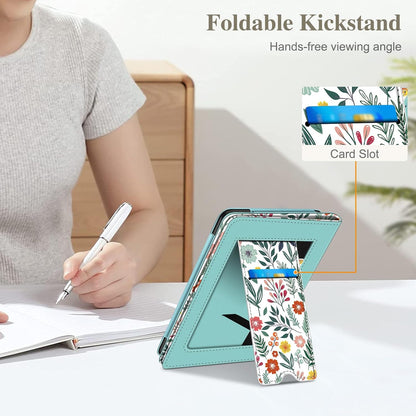 Fintie Case for 7"/6.8" Kindle Paperwhite(12Th/11Th Generation-2024/2021) and Kindle Colorsoft Signature Edition -Slim Foldable Stand Cover Auto Wake/Sleep for Paperwhite 2024, Spring Bloom