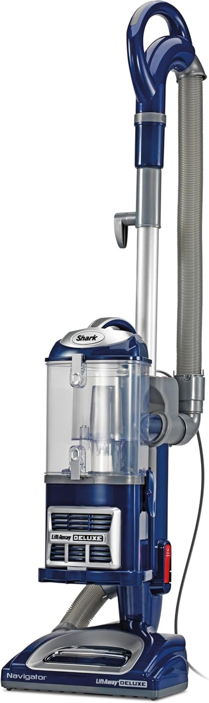 Aspiradora Vertical Shark Navigator Lift-Away Deluxe NV360 – Gran Capacidad, Filtro HEPA, Giro 360°, Herramientas para Tapicería y Rincón – Azul