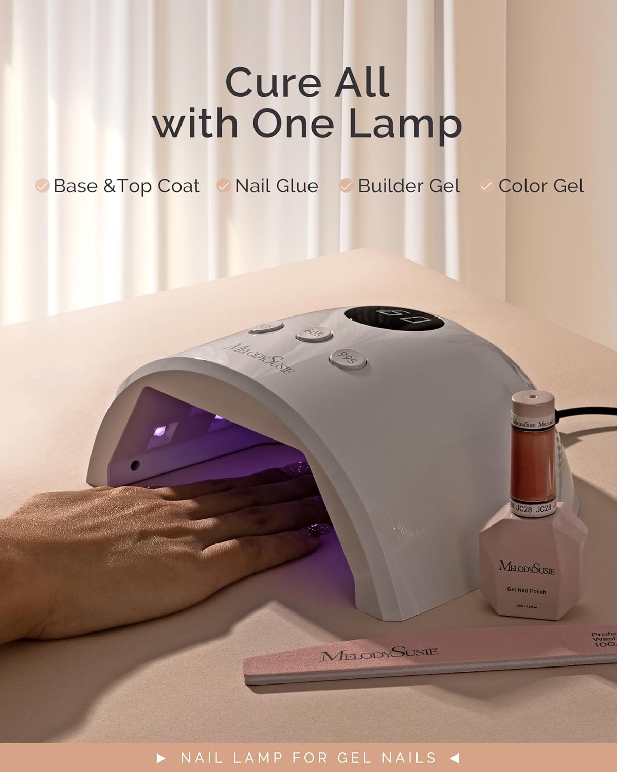 Lámpara de uñas UV | 3 temporizadores | Sensor inteligente | Pantalla LCD