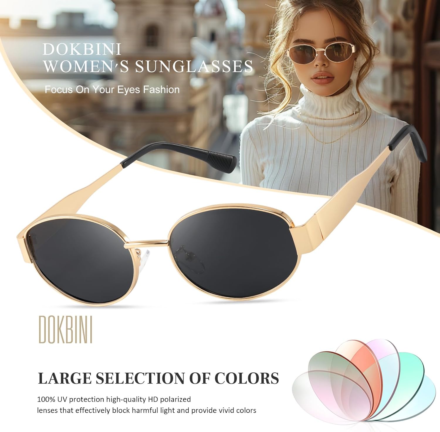 Lentes de Sol Retro para Mujer, Polarizados Clásicos, Protección UV400, Estilo Fashion