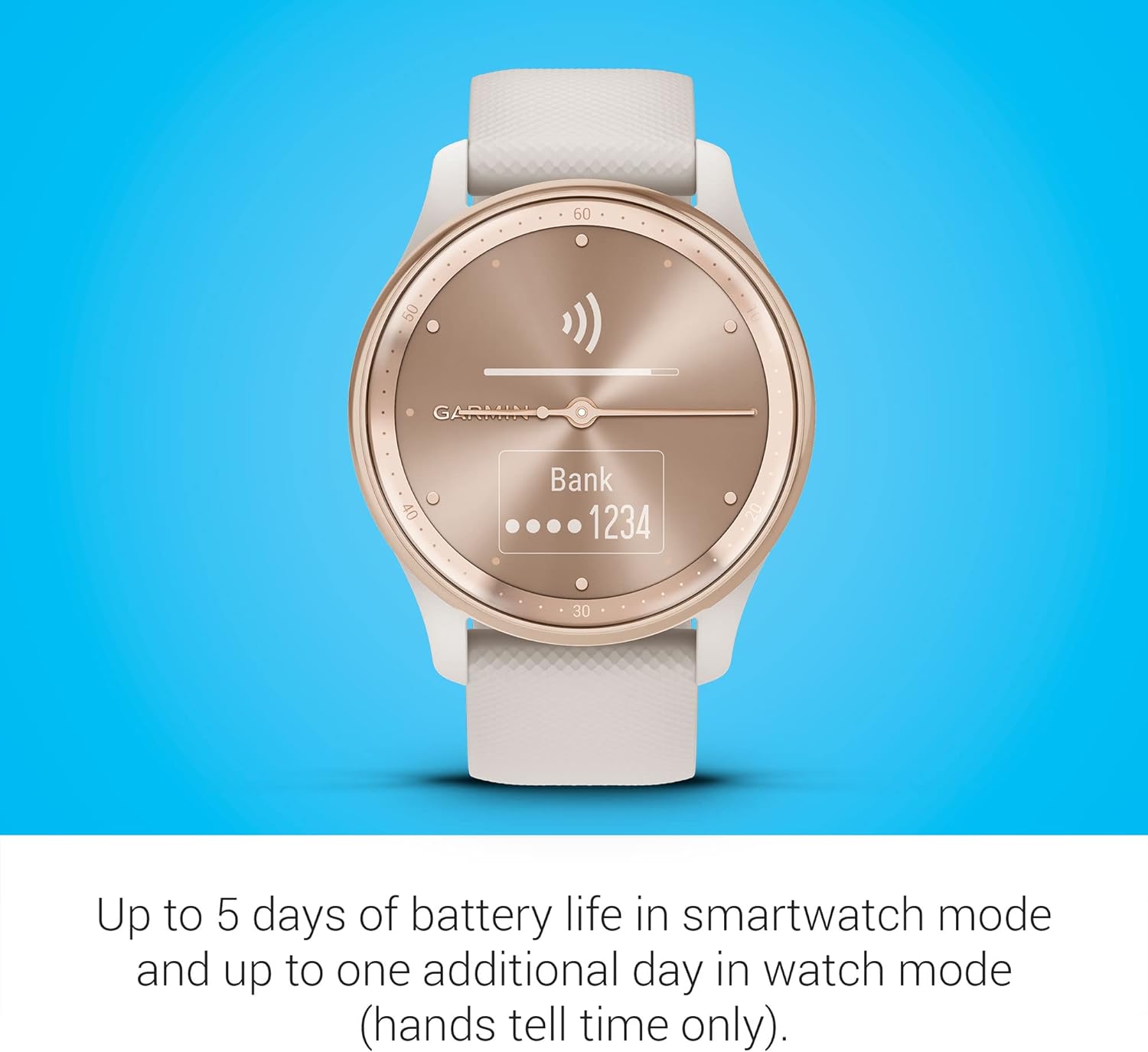 Garmin Vívomove Trend Smartwatch Híbrido – Estilo Analógico con Pantalla Táctil Oculta, 5 Días de Batería, Pagos Garmin Pay 