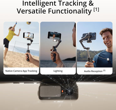 DJI Osmo Mobile 7P Estabilizador Gimbal para Smartphone – 3 Ejes, Seguimiento Inteligente, Luz Integrada, Micrófono Compatible, Palo Extensible y Trípode