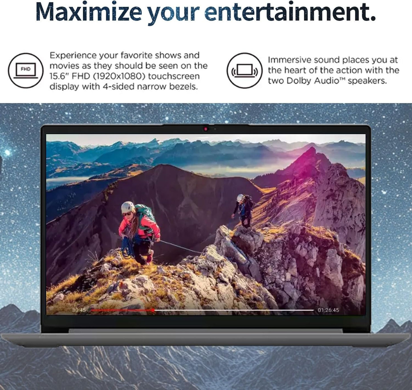Ideapad 2025 Student Laptop, 15.6" FHD Display, Intel 4-Core CPU, 12GB RAM, 256GB SSD, Wi-Fi 6, Webcam, Windows 11, 1-Year ADP + Office 365 with 1TB Cloud, School & Home Use, W/Cooler Bundle