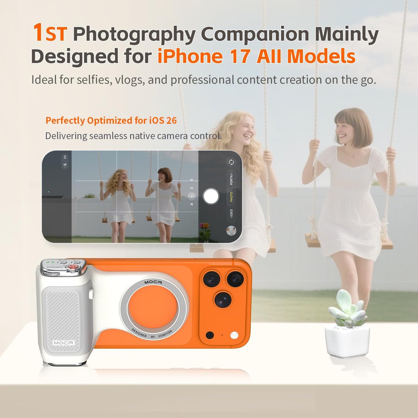 Accesorio para filmar | UGC | Compatible con iOS17 e iOS18 | Agarre magnético | Control remoto