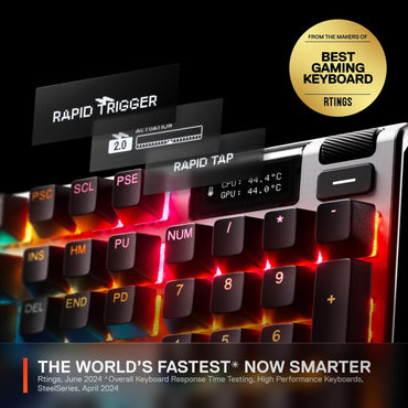 SteelSeries Apex Pro Gen 3 – Teclado Gaming con Switches OmniPoint 3.0 HyperMagnetic, Rapid Trigger, OLED, RGB, Keycaps PBT y USB-C