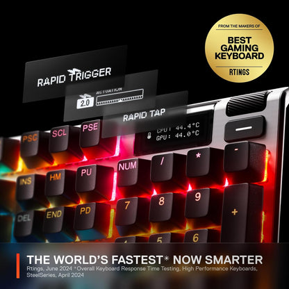 SteelSeries Apex Pro Gen 3 – Teclado Gaming con Switches OmniPoint 3.0 HyperMagnetic, Rapid Trigger, OLED, RGB, Keycaps PBT y USB-C