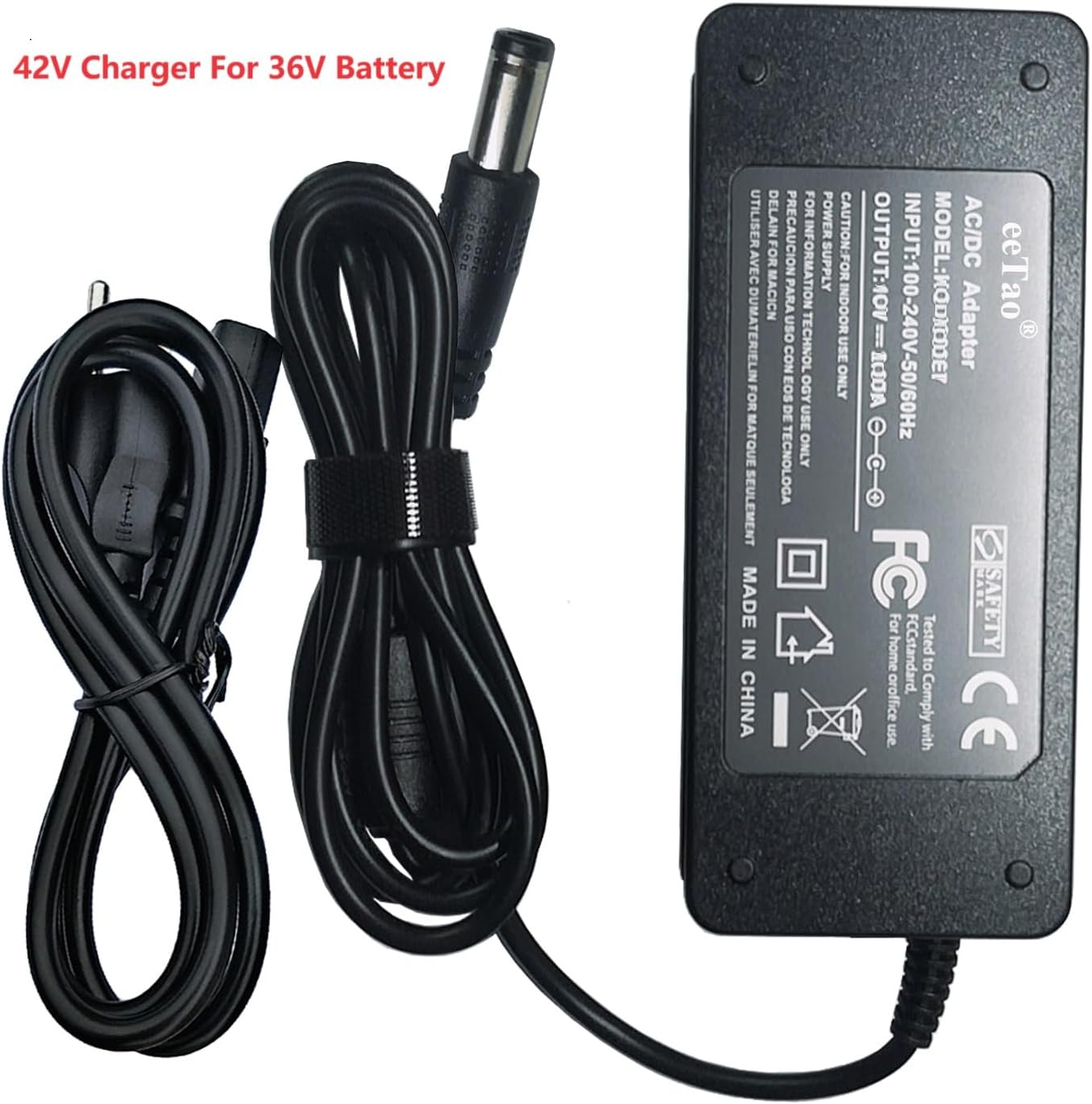 Adaptador de repuesto de 42V 1.5A AC/DC - Cargador compatible con Meepo Mini5 ‎- Monopatín eléctrico 42V - Cable de alimentación